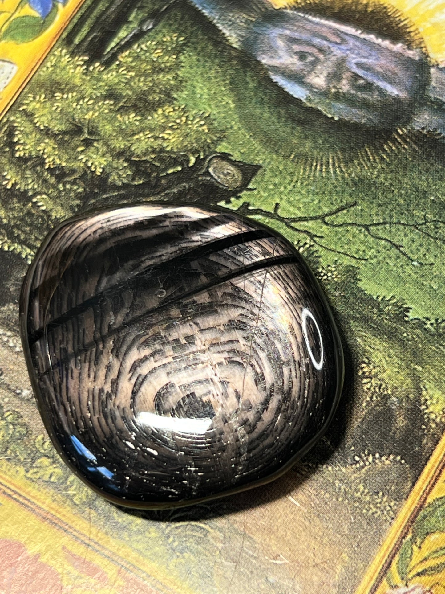 Dazzling Hypersthene Palm Stone