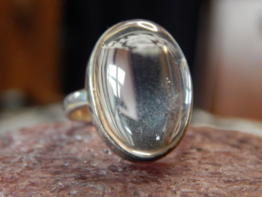 Activating Clear Quartz Sterling Silver Ring Size 8