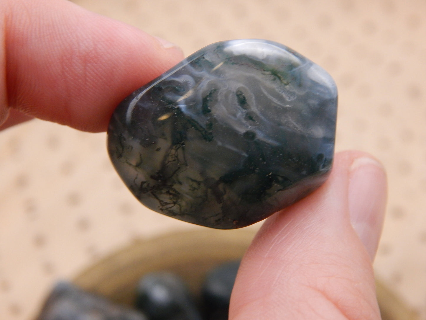 Moss Agate Tumbled Stone