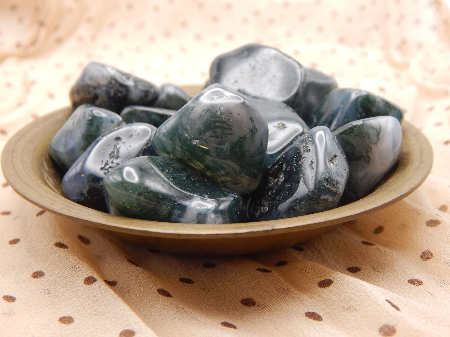 Moss Agate Tumbled Stone